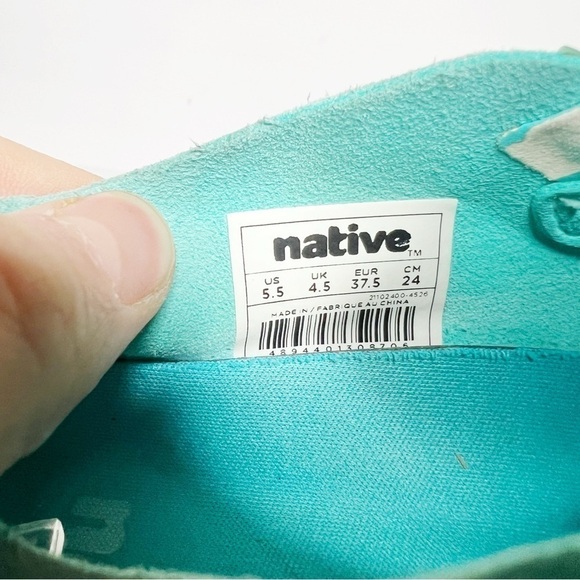 Native Apollo Moc Shoes Cabo Blue Slip On Size 5.5 Kids - Picture 3 of 5